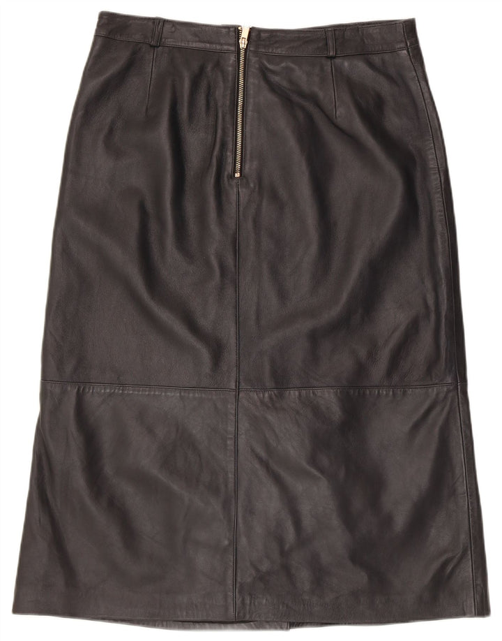 Spódnica skórzana damska MINT VELVET UK 14 duża W34 czarna skóra