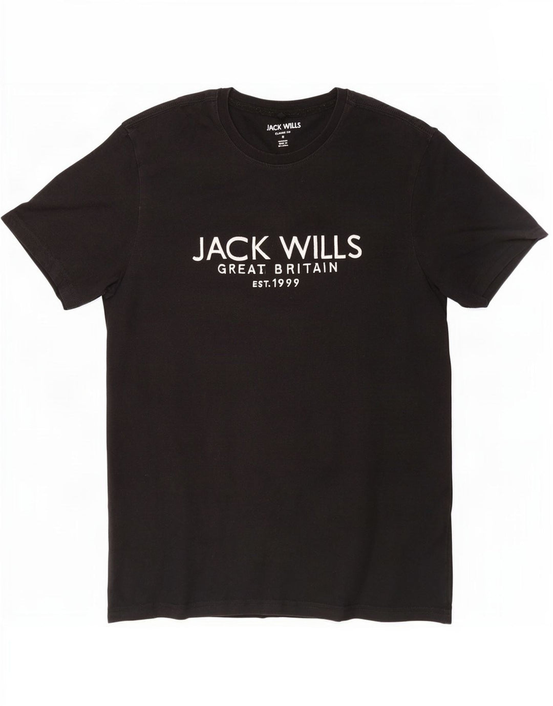 Męska koszulka Jack Wills o klasycznym kroju z grafiką, średnia czarna bawełna