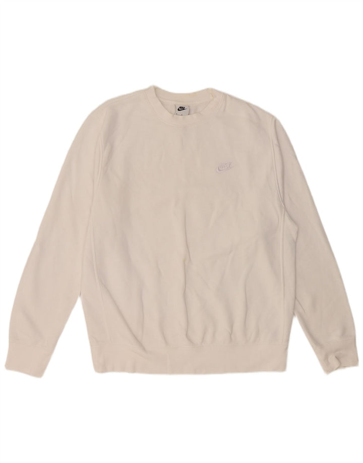 Męska bluza dresowa NIKE, średnia, biała, bawełniana