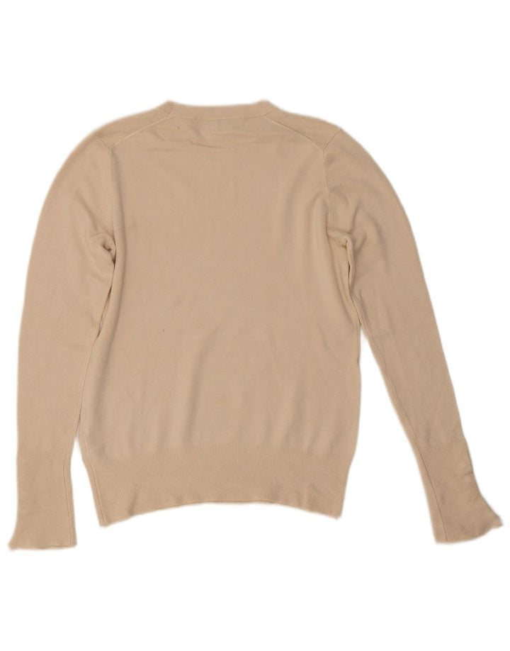 Damski sweter z okrągłym dekoltem Zara UK 12 Średni beżowy wiskoza