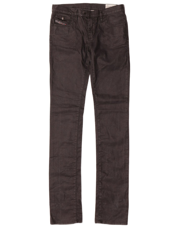DIESEL Damskie jeansy slim W27 L34 Czarne bawełniane
