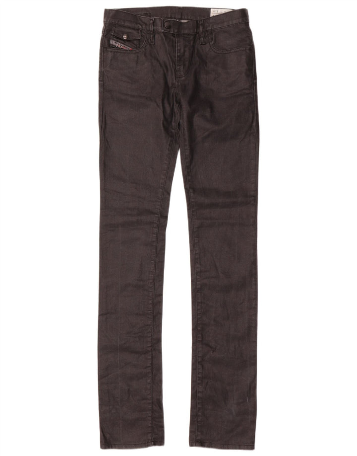DIESEL Damskie jeansy slim W27 L34 Czarne bawełniane
