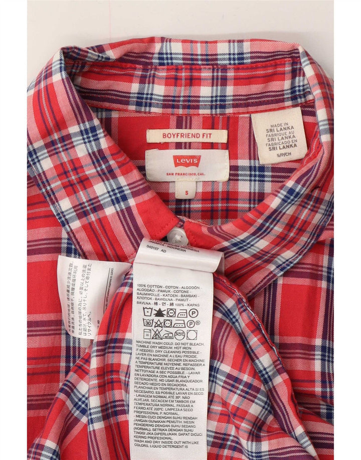Damska koszula flanelowa Levi's Boyfriend Fit, oversize, UK 10, w małą czerwoną kratkę