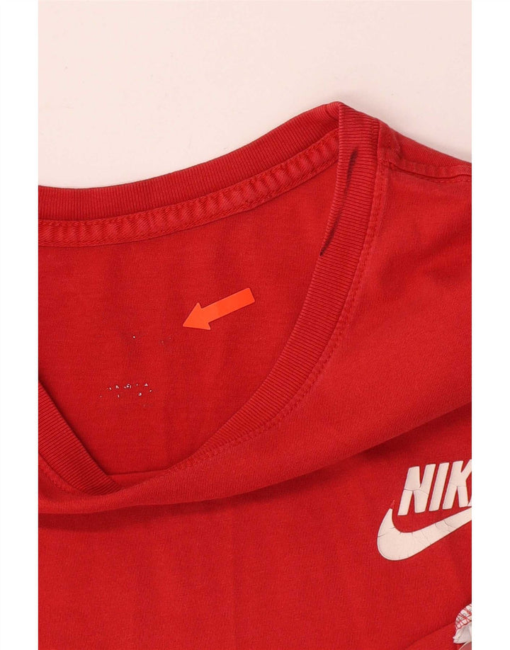 Męski T-shirt z grafiką Nike, duży, czerwony, bawełniany