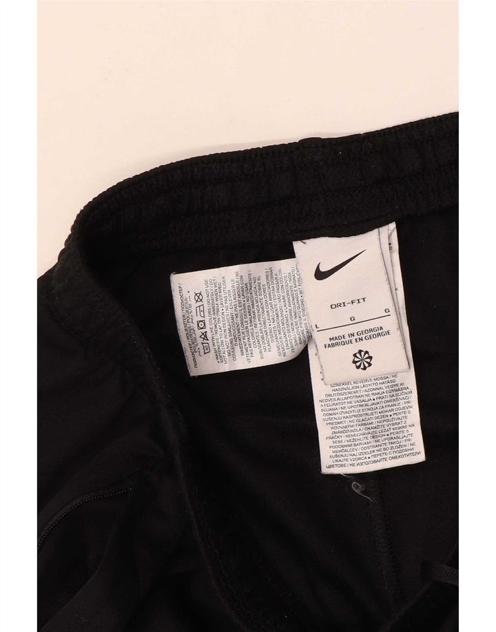 Męskie spodnie dresowe Nike Dri Fit, duży czarny poliester z blokami kolorów