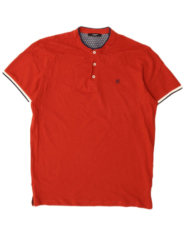 Męska koszulka polo JACK & JONES, bawełniana, w kolorze średnio czerwonym
