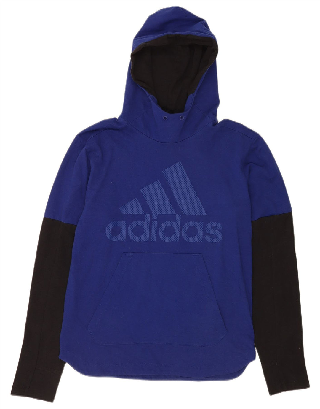 Adidas Męska bluza z kapturem i grafiką, z długim rękawem i małym niebieskim blokiem kolorów