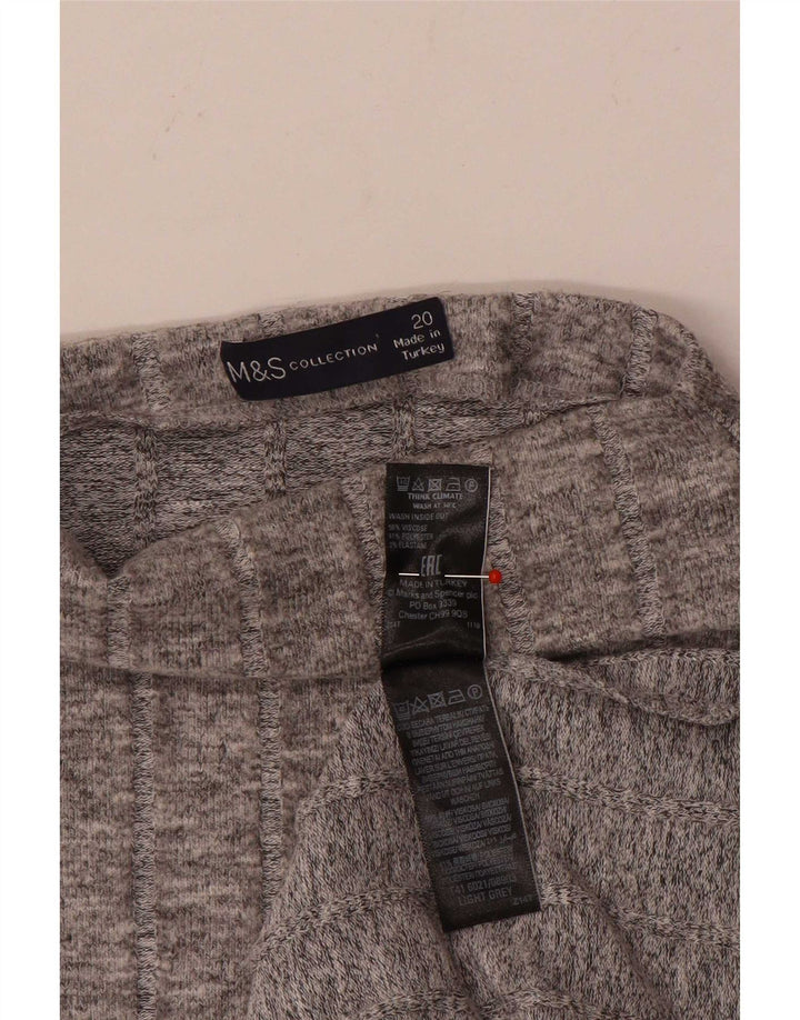 Marks & Spencer Damski top z długim rękawem UK 20 2XL Szara wiskoza