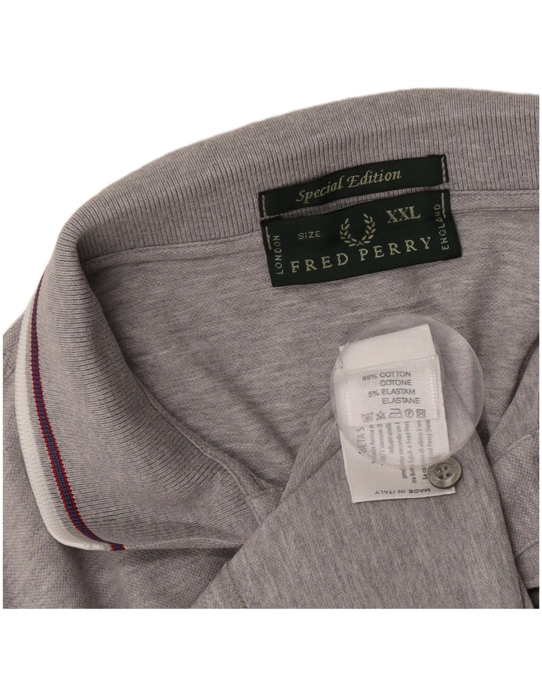 Męska koszulka polo Fred Perry 2XL, szara, bawełniana w plamki