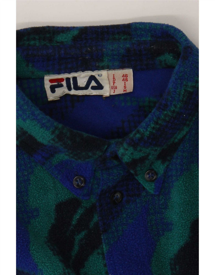 Męska koszula polarowa Fila w abstrakcyjny wzór IT 46 Small Blue