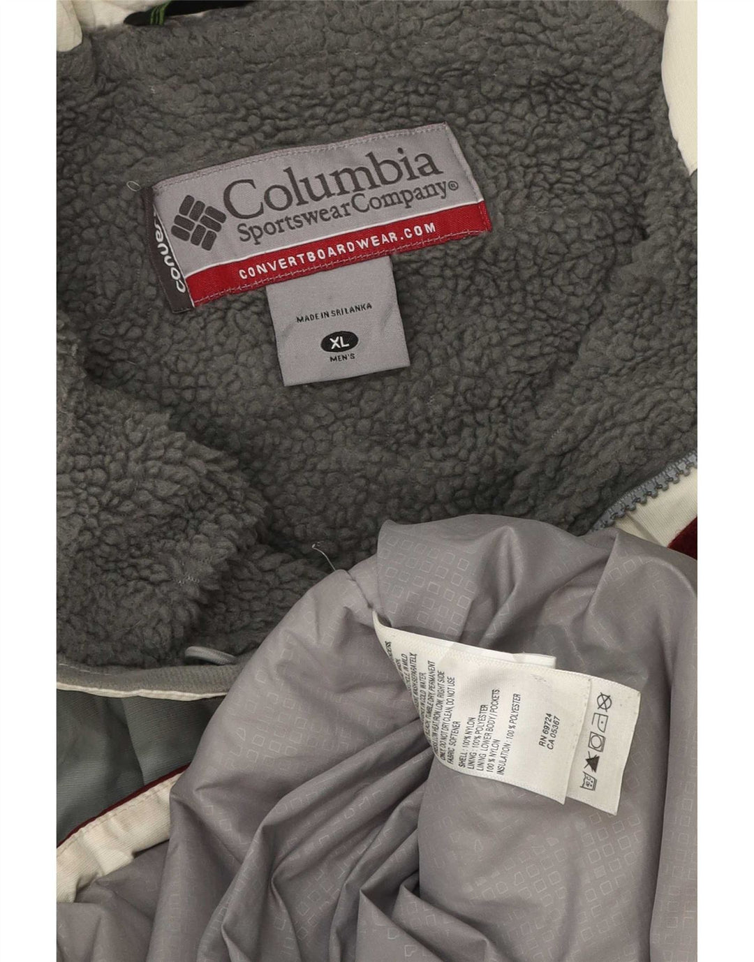 Męska kurtka narciarska Columbia UK 42 XL Burgundowy poliester z blokami kolorów