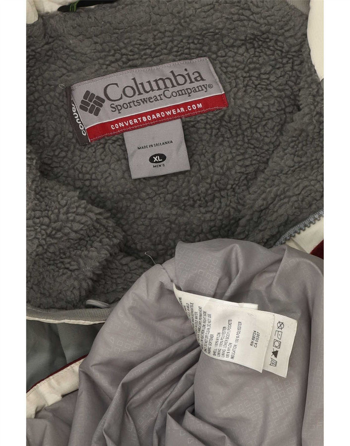 Męska kurtka narciarska Columbia UK 42 XL Burgundowy poliester z blokami kolorów
