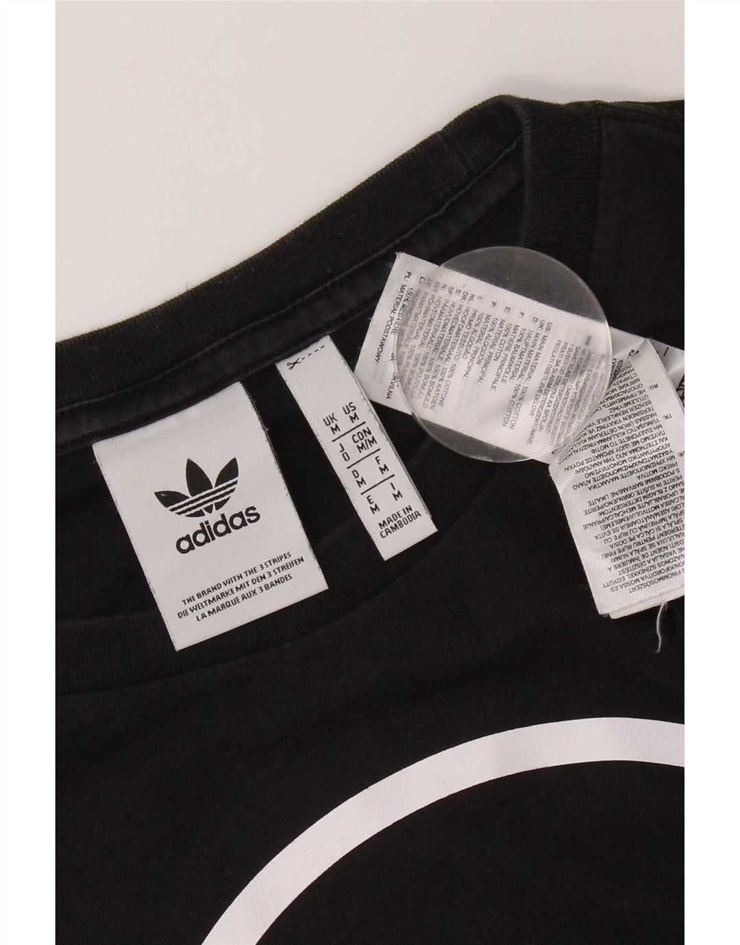 Męska koszulka z grafiką Adidas, średnia, czarna bawełna