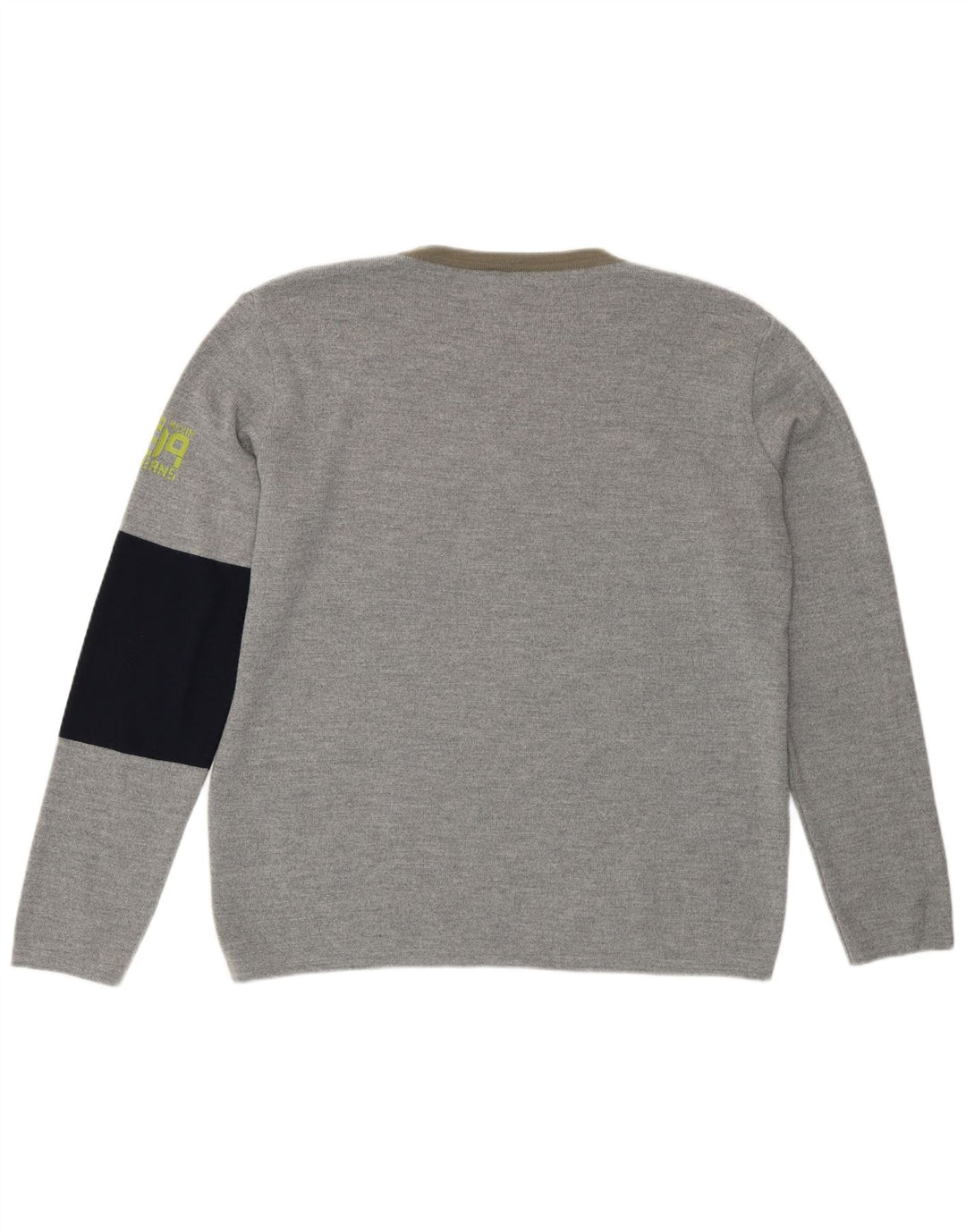 Męski sweter z okrągłym dekoltem Calvin Klein Jeans XL, szary, z blokami kolorów