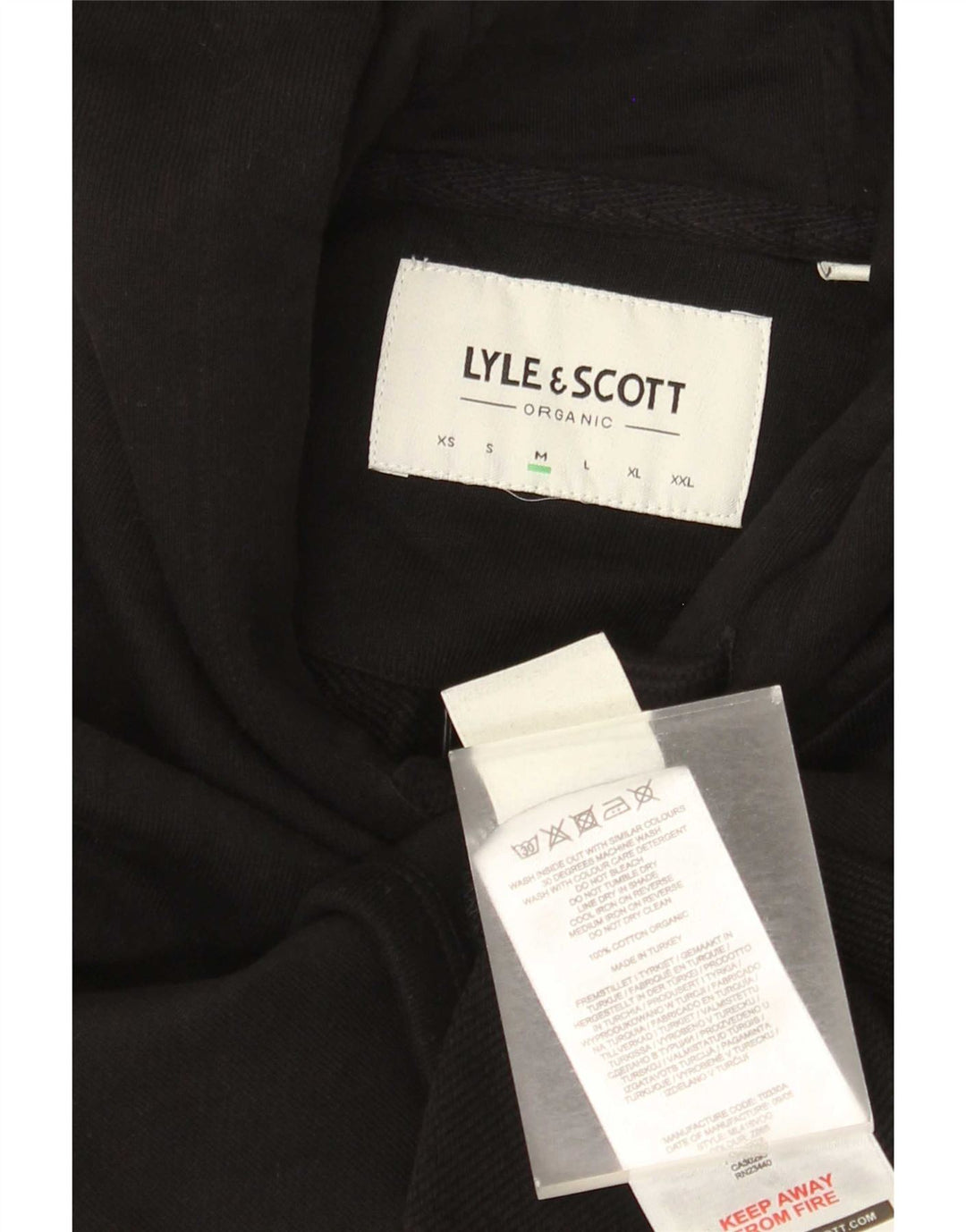 Męski sweter z kapturem Lyle & Scott, średni czarny, bawełniany