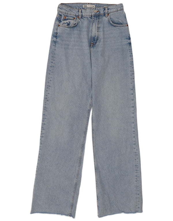 Damskie jeansy z wysokim stanem Zara EU 38 Small W28 L33 Niebieskie bawełniane, lata 90-te