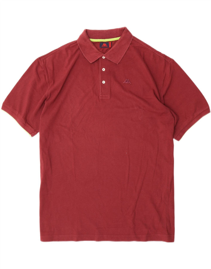 Męska koszulka polo KAPPA 2XL Bordowa bawełna