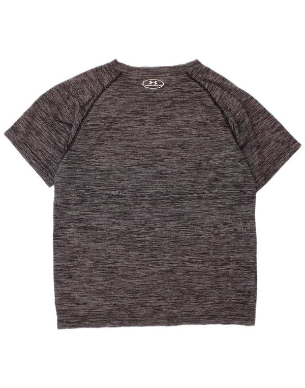 Chłopięcy t-shirt z grafiką Under Armour Heat Gear na 6-7 lat, szary, nakrapiany