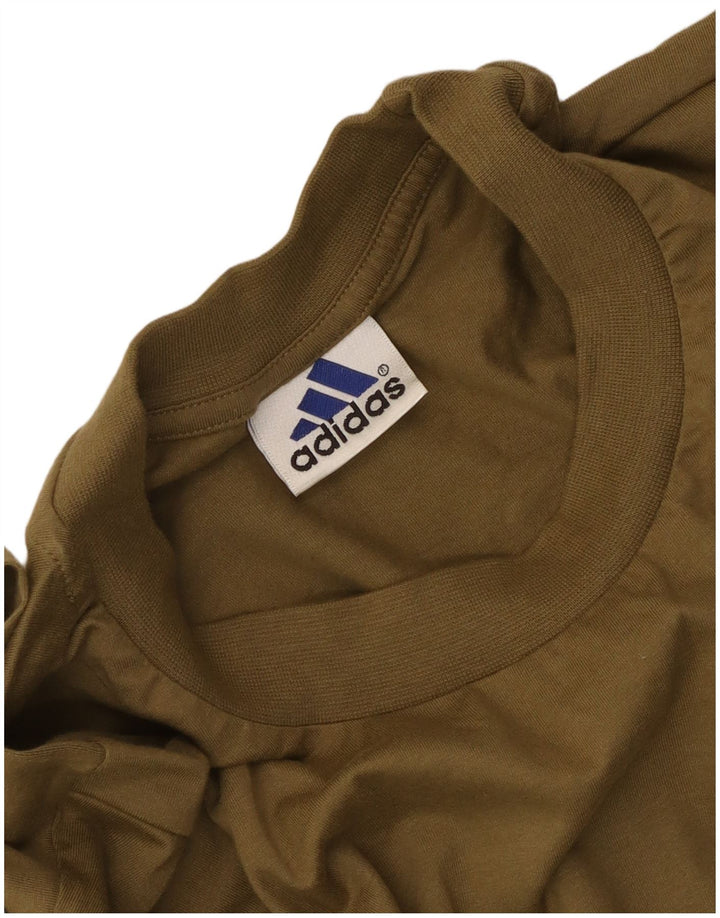 Męska koszulka z grafiką Adidas, duża, khaki
