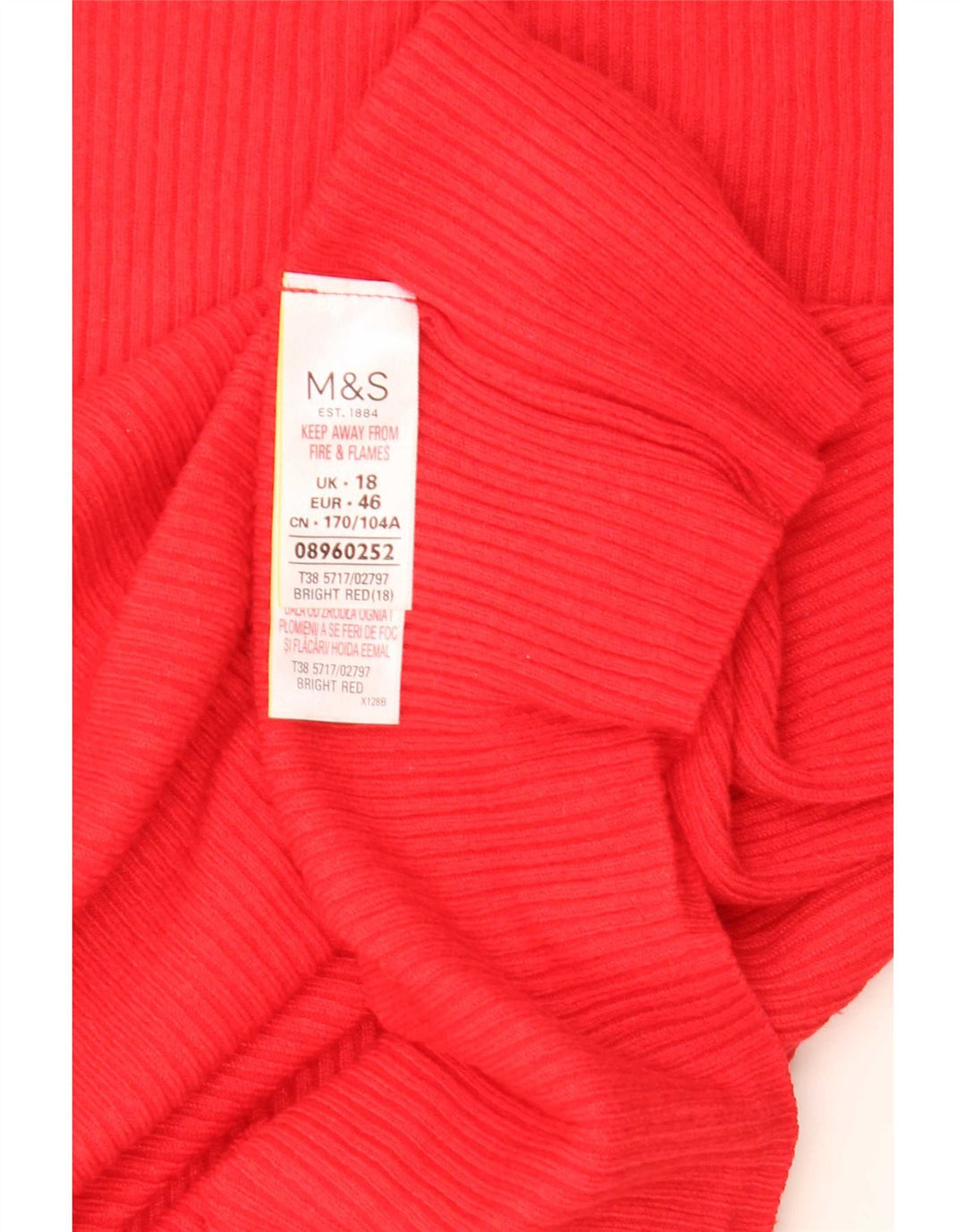 T-shirt damski Marks & Spencer Top UK 18 XL, czerwona wiskoza