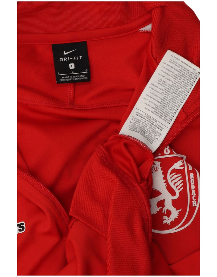 Męska bluza dresowa NIKE Dri Fit Graphic, duża, czerwona, z blokami kolorów