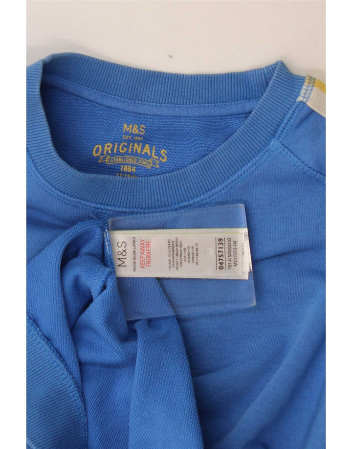 Bluza chłopięca Marks & Spencer, 13-14 lat, niebieska, bawełniana w bloki kolorów