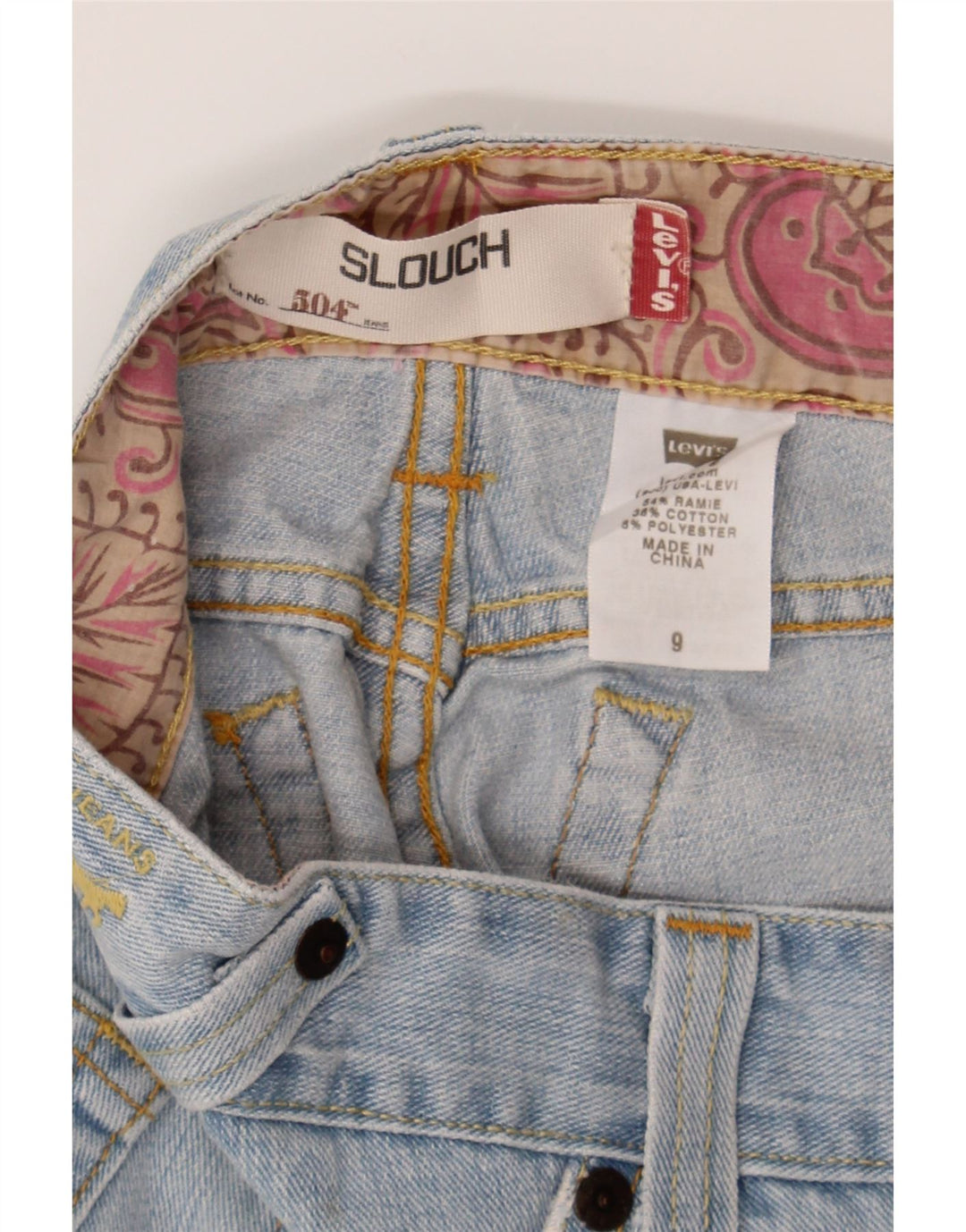 LEVI'S Womens 504 Capri Jeans US 9 Large W32 L22 Blue Ramie Vintage Levi's and Second-Hand Levi's from Messina Hembry 
