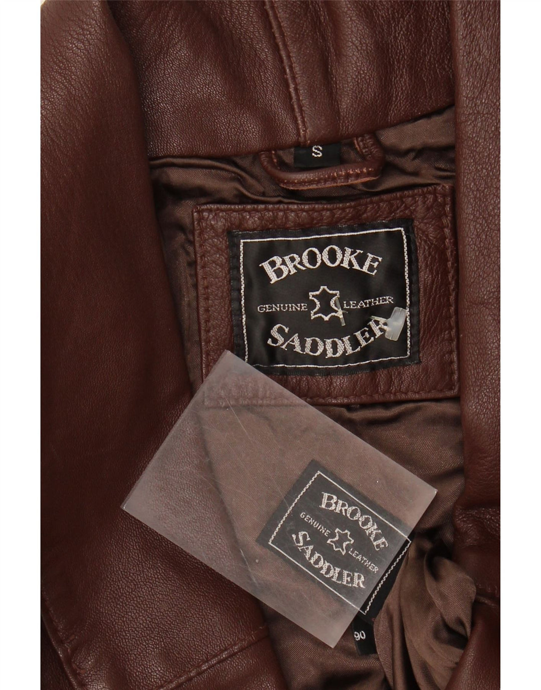 VINTAGE Womens Oversized Leather Jacket UK 10 Small Brown Leather