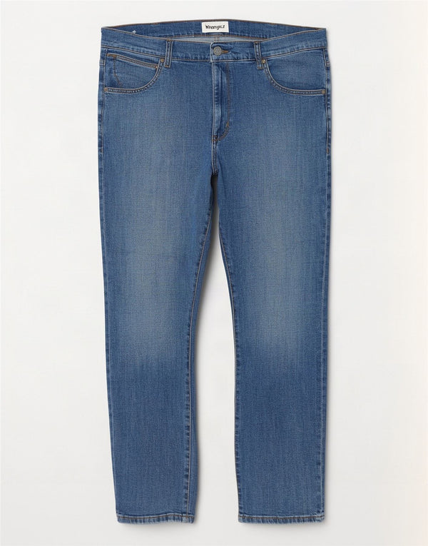 Wrangler Męskie Larston Slim Jeans W36 L32 Niebieskie bawełniane