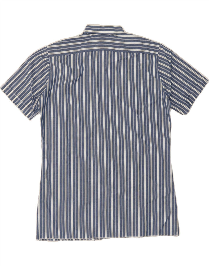 C&A Mens Short Sleeve Shirt Small Navy Blue Pinstripe Polyester Vintage C&A and Second-Hand C&A from Messina Hembry 