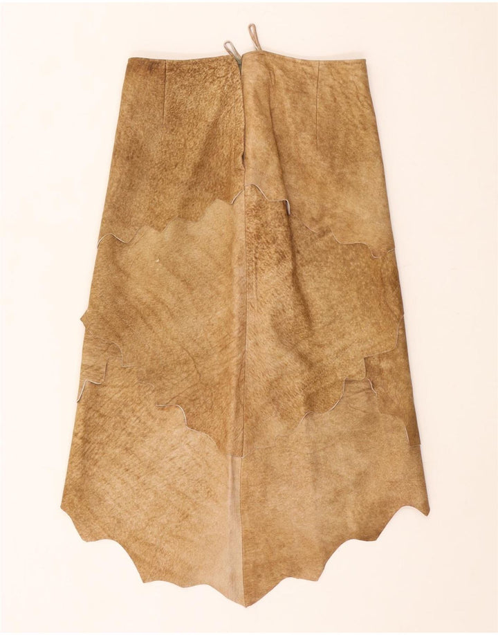 Damska asymetryczna zamszowa spódnica Benny EU 36 Small W25 Brązowa skóra
