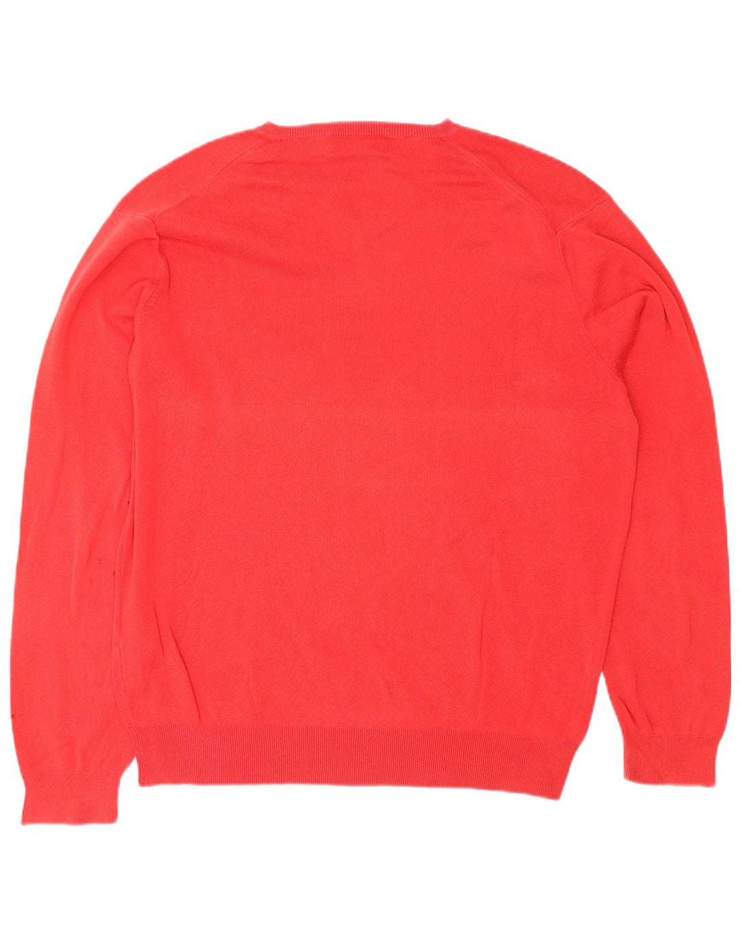 POLO RALPH LAUREN Męski sweter z dekoltem w kształcie litery V, duży, czerwony, bawełniany