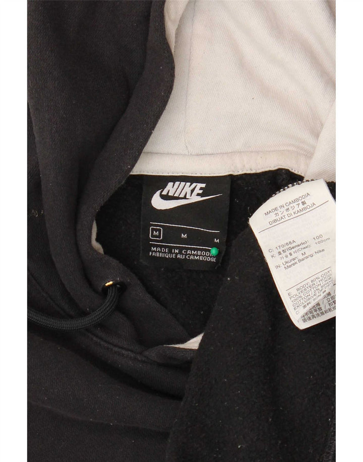 Męska bluza z kapturem Nike z grafiką, bawełniana, średnia czarna, z blokami kolorów