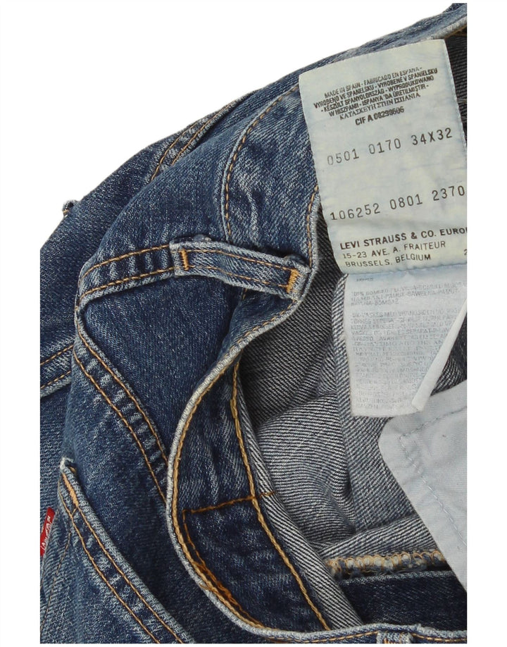 Męskie dżinsy Capri Levi's Rozmiar 34 W34 L17 Niebieska bawełna