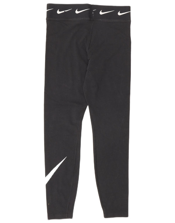 Damskie legginsy Nike Graphic UK 12, średnie czarne, bawełniane