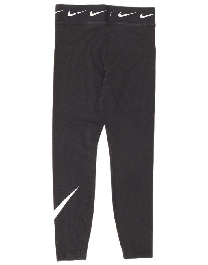 Damskie legginsy Nike Graphic UK 12, średnie czarne, bawełniane