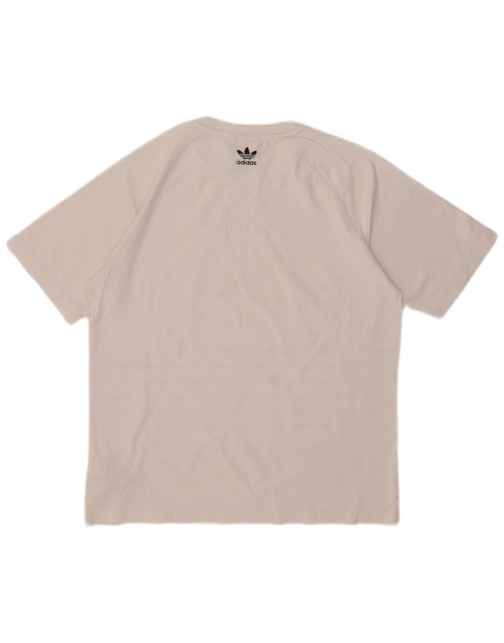Męska koszulka z grafiką Adidas, mała, biała, bawełniana