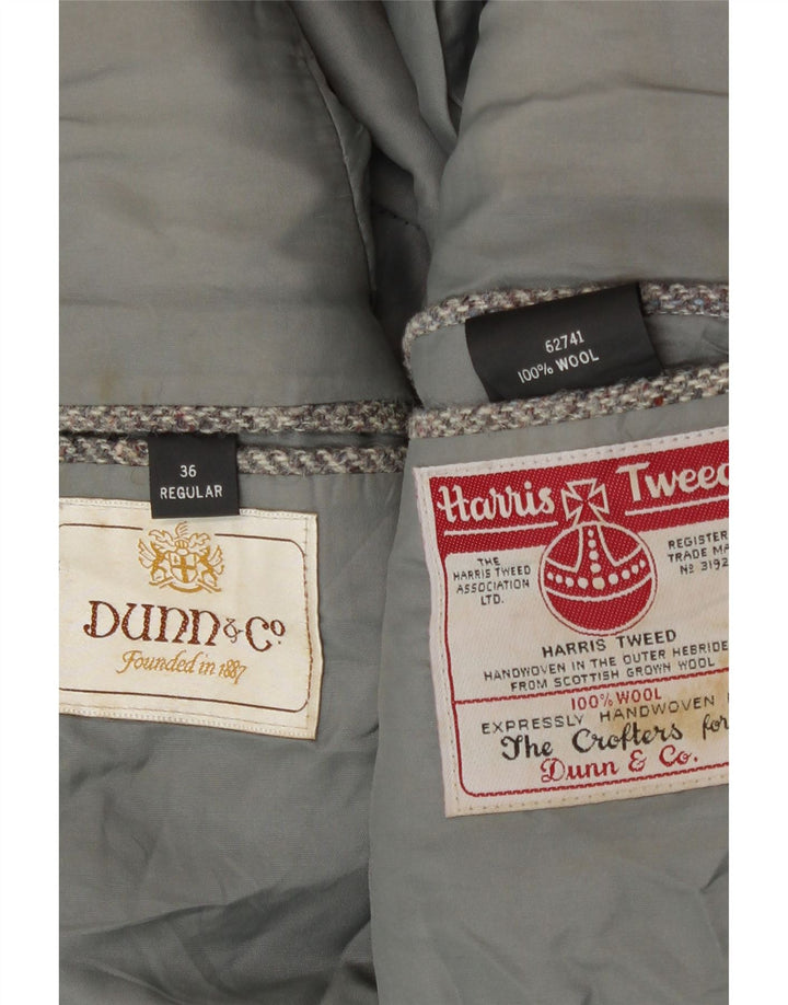 Męska marynarka zapinana na 2 guziki Harris Tweed UK 36 Mała szara jodełka
