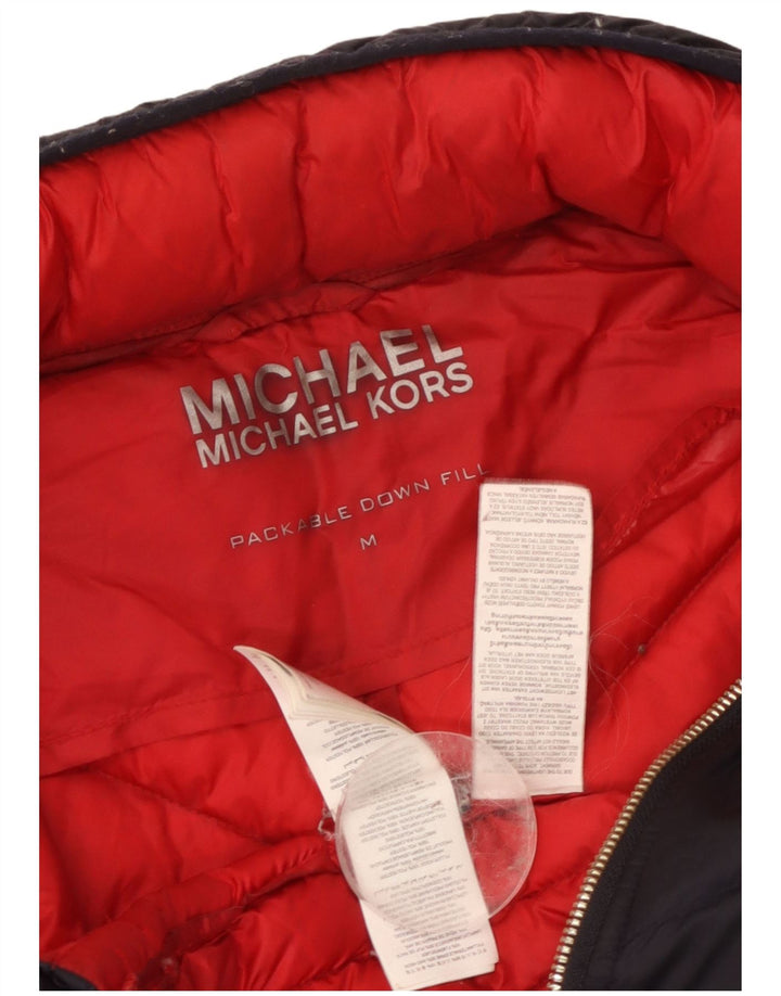 Damska ocieplana kurtka Michael Kors z kapturem UK 14, średni granatowy poliester