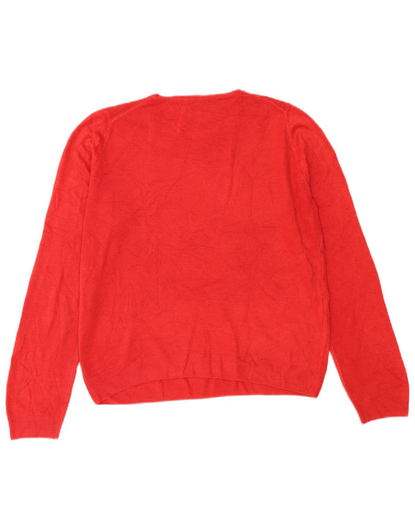 Marks & Spencer Damski sweter z okrągłym dekoltem, UK 14, duży czerwony