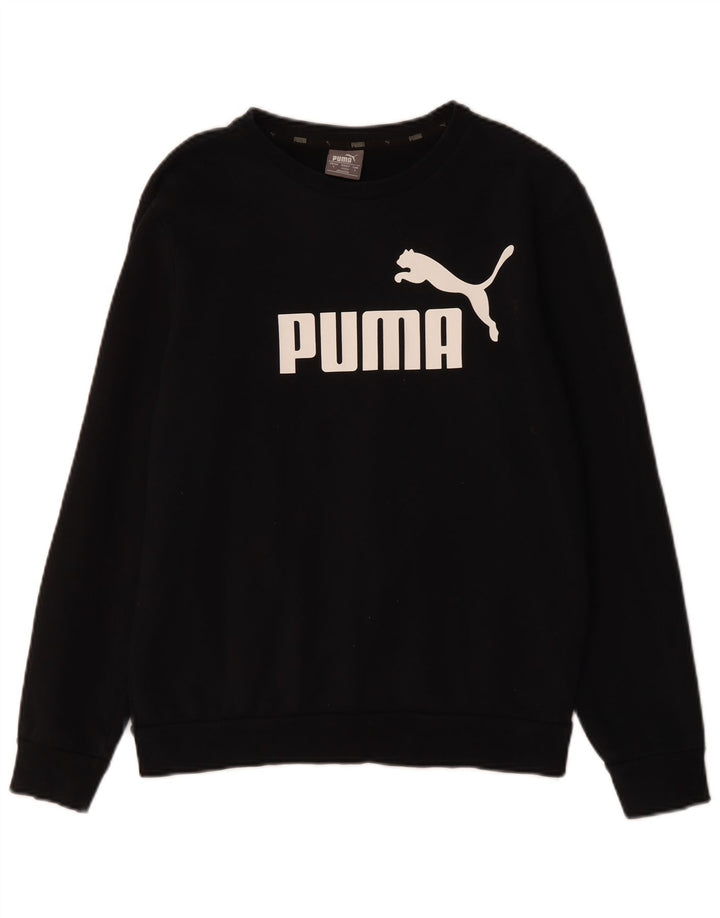 Męski sweter z grafiką PUMA, mały, czarny, bawełniany