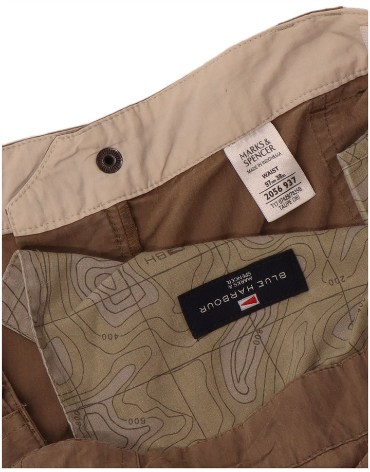 Niebieskie szorty cargo męskie Marks & Spencer W38 XL, beżowe, bawełniane
