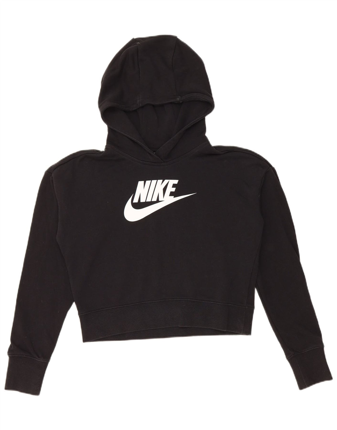 Dziewczęcy sweter z kapturem NIKE z grafiką, 13-14 lat XL, czarny, bawełniany