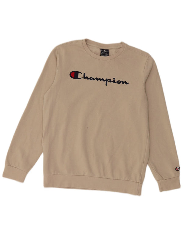 Chłopięca bluza z grafiką CHAMPION 13-14 lat XL, beżowa, bawełniana