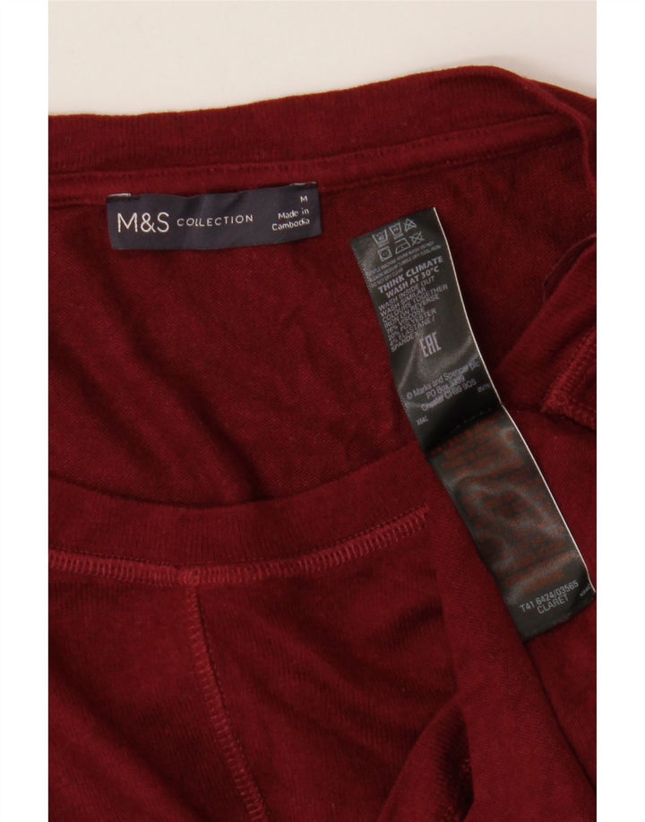 T-shirt damski Marks & Spencer Top UK 14 Średni bordowy wiskoza