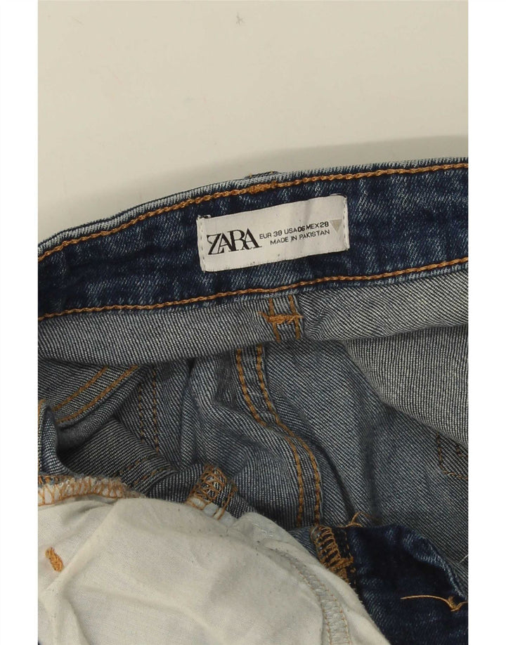 Jeansy damskie Zara Crop Bootcut EU 38 Small W28 L25 Niebieskie