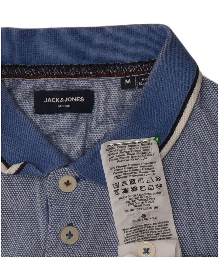 Męska koszulka polo Jack & Jones, średnia niebieska, bawełniana