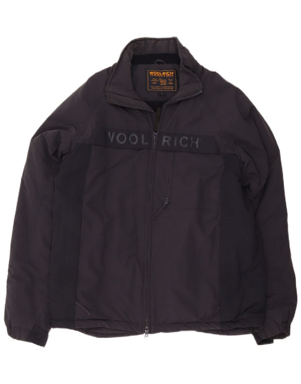 Męska kurtka wiatrówka Woolrich Graphic UK 40, duża, granatowa, nylonowa