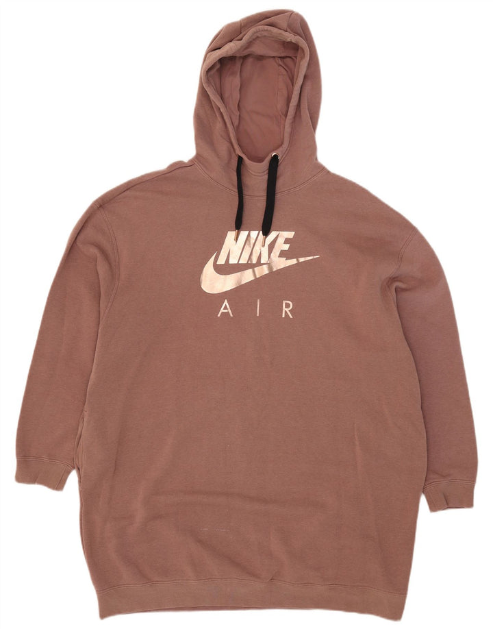 Damska bluza z kapturem Nike Oversized Longline Graphic UK 14 Średni brąz