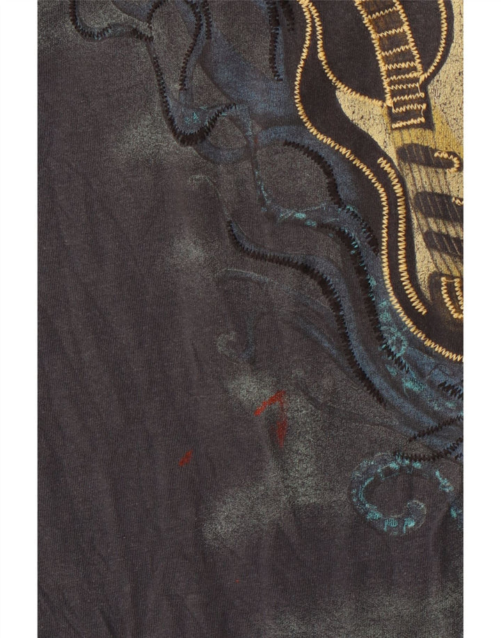 T-shirt męski HARD ROCK Malta z grafiką, średnioszary, bawełniany